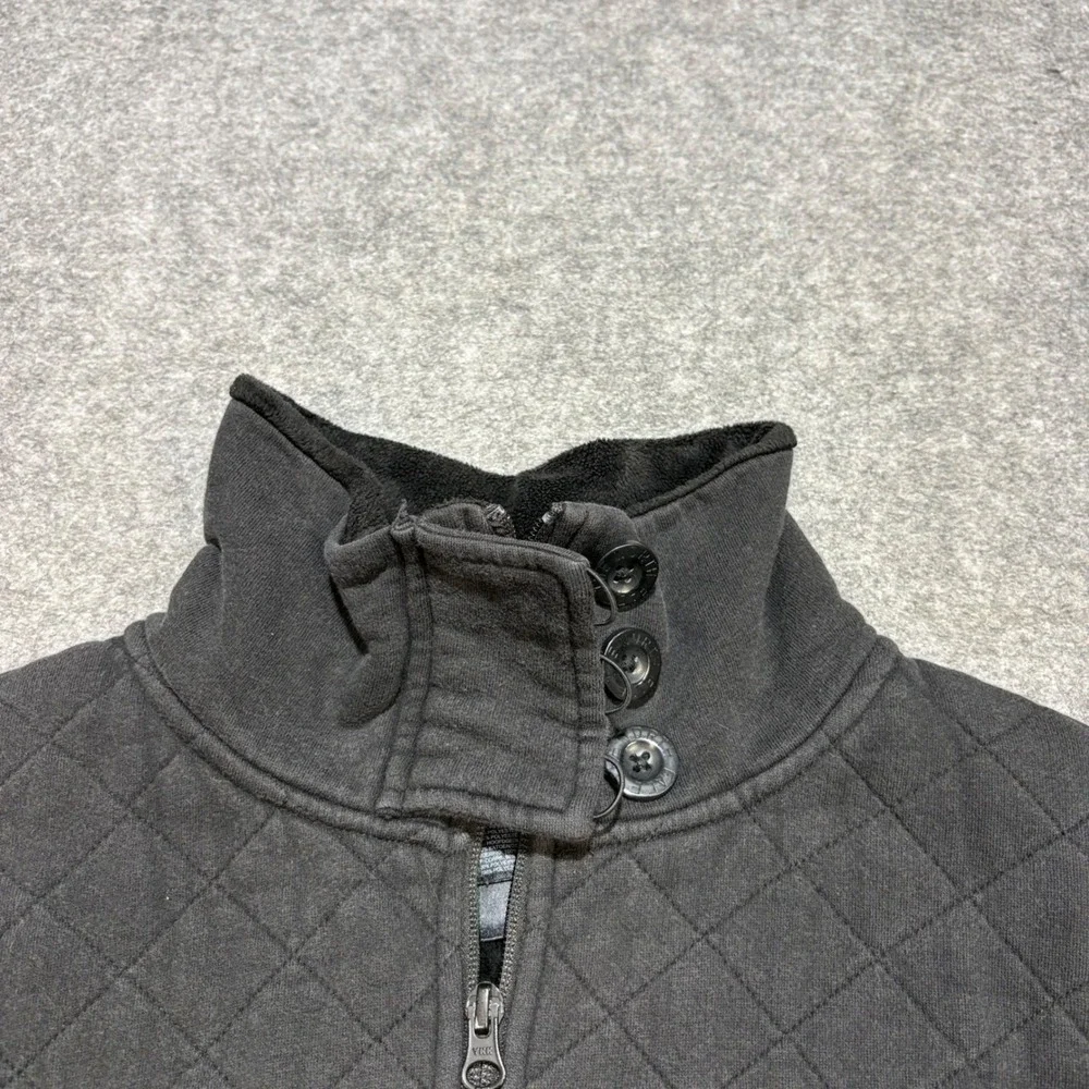 The North Face Womens Black Quilted Full Zip Jacket Faux Fur Collar Size M